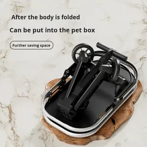 Vendita calda passeggino leggero per animali domestici da esterno a 4 ruote per cani di piccola taglia e gatti di grandi dimensioni sacchetto di plastica/gabbia in magazzino - Product Image 2