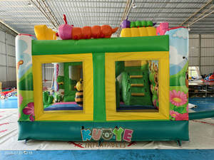 Comercial al aire libre de alta calidad PVC Honey Bouncy Castle Slide Combo inflable mariposa Jumping Castle con tobogán para niños - Product Image 5