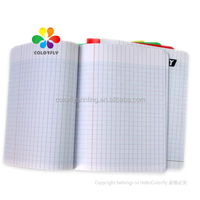 Agenda — livre d'exercice en polypropylène, 96 Pages, 17x22 cm, grands carrés, couverture en plastique, couleurs assorties