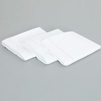 Percale simple jetable 200TC 2 "drap plat d'hôtel d'ourlet pour l'usage d'hospitalité
