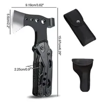 Hache de survie multifonctionnelle en acier, pince pliante portable, couteau de poche, multi-outils, camping, travail du bois, marteau, outil d'évasion