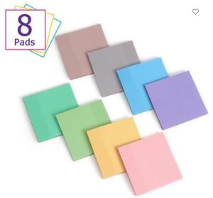 8 tampons de notes autocollantes transparentes 3x3 pouces Morandi Color Clear Sticky Notes Waterproof Auto-Adhésif Translucide Sticky Blocks - Product Image 1