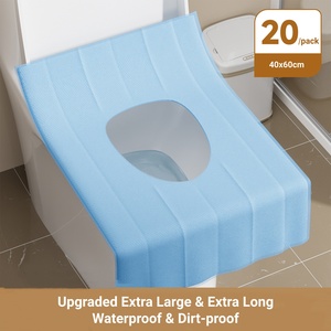 Couvre-siège de toilette écologique en matériau doux, 2 couches, sensation confortable, fabricants de couvre-sièges de toilette jetables - Product Image 6