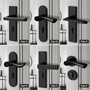 Manijas de Puerta Interiores Ambidiestras de Diseño Europeo Reforzado con Cerradura de Seguridad y Pestillo - Juego de Manijas de Puerta Duraderas - Product Image 2