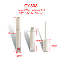 EN STOCK SANS QUANTITÉ MINIMALE DE COMMANDE Tube en plastique vide transparent rond de 3 ml pour brillant à lèvres et rouge à lèvres avec bouchon à vis, impression sérigraphique, recharge DIY