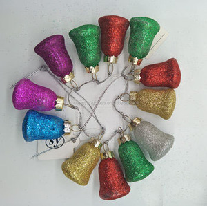 นาฬิกาแก้วคริสต์มาสลายเพ้นท์มือประดับกลิตเตอร์หลากสี ขนาด 3*3*5.3 ซม. ดีไซน์ใหม่ปี 2024 สำหรับตกแต่งต้นคริสต์มาส - Product Image 2