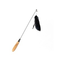 Varita de plumas con mango de madera, recambio de plumas con campana desmontable, juguete interactivo para gatos adultos y gatitos, para el juego diario