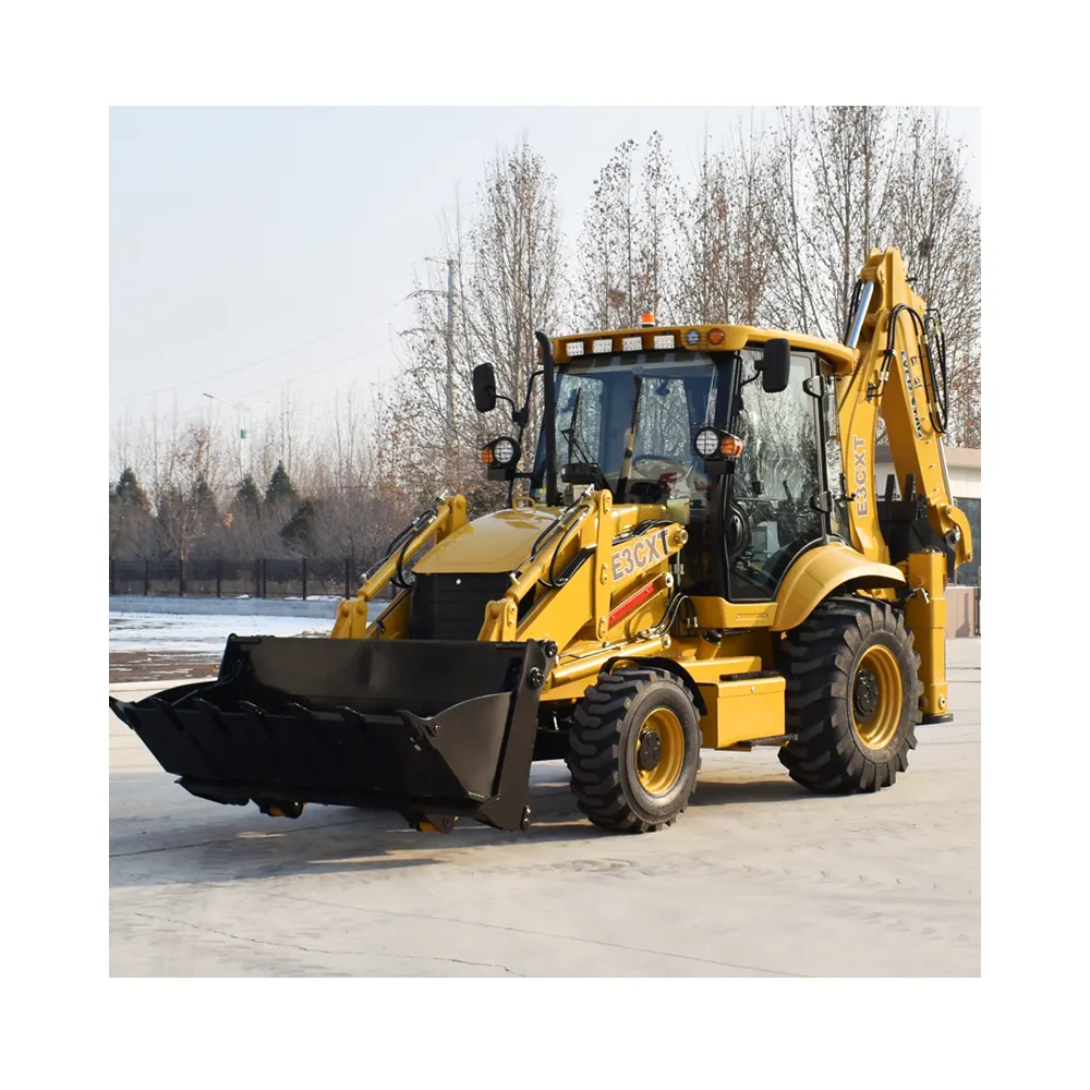 Penggerak empat roda listrik kecil 4x4 mini backhoe loader backhoe excavator loader diesel penggali mini