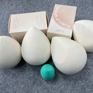 White Giant Make Up Sponge Super Soft Non-latex Dry And Wet BB Cream Foundation Drop Shape Bevel Shape Beauty CLING Blender