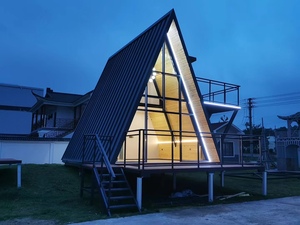 Casas Prefabricadas Modulares de Acero Estilo <span class=keywords><strong>Boutique</strong></span> de Bajo Costo con Entrega Mundial, Kit de Casas Triangulares Tipo Bungalow para Hotel u Hogar - Product Image 3