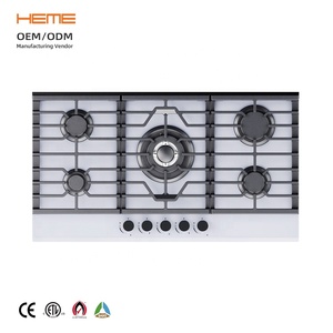White Glass 5 Burner Customize Gas Cooktop Top Hot Sale Professional Manufacturer - Product Image 1