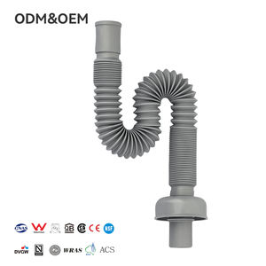 خرطوم تصريف مرن من البولي إيثيلين PPW، أنبوب تصريف تلسكوبي، خرطوم تصريف مرن مضاد للروائح الكريهة على شكل حرف S - Product Image 1