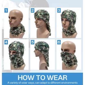 Personalizado Malha Balaclava Rosto Malha Máscara Facial Completa Capa Um Buraco Designer Grassy Angustiado Fuzzy Balaclava Máscara De Esqui - Product Image 5