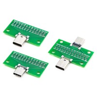 Papan Uji Kepala Tipe-C Male Female, Pin Penyisipan Terbalik Dua Sisi 24P, Soket Adaptor Kabel Data USB3.1