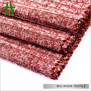 Mulinsen tekstil çift yüzlü TR Hacci melanj kumaş Lurex kaburga boyalı jakarlı örgü