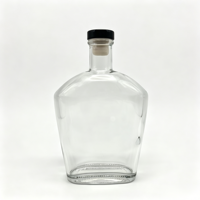 Bouteille en verre personnalisée Extra Flint 700 ml avec bouchon en liège pour whisky et liqueur Bouteille En Verre Bottiglie Vetro 750ML