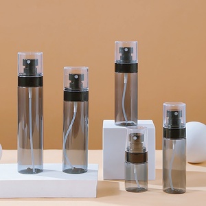 Wholesale 30ml 60ml 100ml 120ml <strong>Black</strong> Translucency Fine Mist <strong>Black</strong> Spray Bottle PETG Flat <strong>Top</strong> Plastic Bottle - Product Image 1