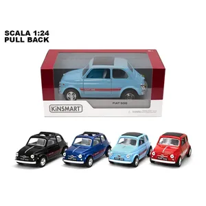 Voiture miniature en métal Kinsmart Fiat 500, échelle 1:24, jouet à tirer en arrière, fabriqué en Italie - Product Image 3