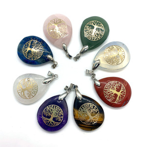 Set <span class=keywords><strong>di</strong></span> Cristalli Naturali Chakra, Pietre Grezze per <span class=keywords><strong>Meditazione</strong></span> e Guarigione, Ciondolo Albero della Vita per Yoga - Product Image 5