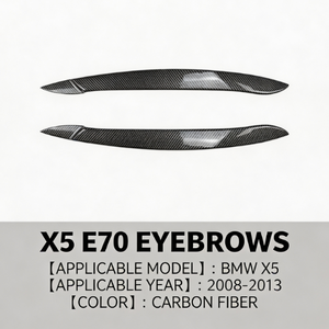 Cubierta Decorativa para Faros Delanteros de Fibra de Carbono ABS, Adhesivo para Cejas de Faros, Adorno para Lámparas para BMW X5 E70 2007-2013 - Product Image 3