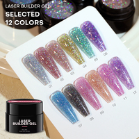 Ensemble de gel de construction laser pailleté certifié CPSR, 24 couleurs, sans HEMA/TPO, collection de gels durs professionnels pour ongles