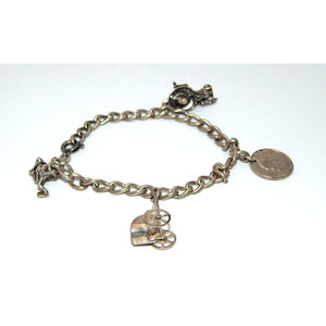 . 925 braccialetto a catena in argento Sterling con vari ciondoli - Product Image 3
