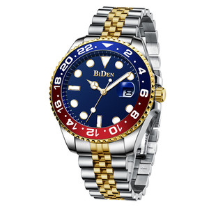 Reloj de Pulsera de Lujo para Hombre BIDEN 0037, Reloj de Cuarzo de Acero Inoxidable, Resistente al Agua, con Calendario, para Negocios - Product Image 1