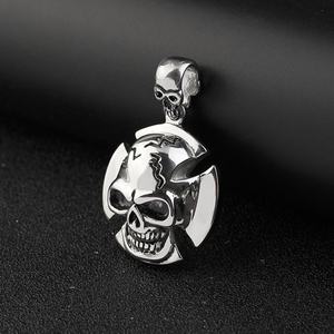 Collar de Joyería Punk Hipster de Calidad de Fábrica, Colgante de Calavera de Acero Inoxidable para Hombre, Altamente Pulido - Product Image 3