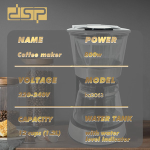 Cafetière à filtre DSP 1,2 L en acier inoxydable, machine à café électrique pour usage domestique avec infuseur à thé - Product Image 4