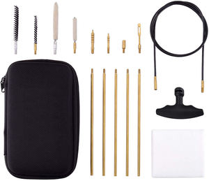 Tige de nettoyage en laiton pour serpillière en coton, brosses en Nylon dans un organisateur à fermeture éclair, étui Compact. <span class=keywords><strong>177</strong></span> <span class=keywords><strong>Cal</strong></span> & .22 <span class=keywords><strong>Cal</strong></span> Kit de nettoyage - Product Image 1