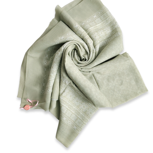 Elegante moda étnica mujer manga corta algodón Hijab bufanda Mono Cempaka serie Sage Digital para adultos transpirable nuevo - Product Image 2