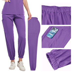 Unisex <b>Scrub</b> Suit Split Set Moisture Wicking Knitted Fabric Hospital Uniforms - Product Image 3