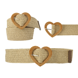 Cinturón <span class=keywords><strong>de</strong></span> Vestir Informal y Cómodo para <span class=keywords><strong>Mujer</strong></span>, Diseño <span class=keywords><strong>de</strong></span> Moda Honsen, Hebilla <span class=keywords><strong>de</strong></span> Aleación Negra, Tejido <span class=keywords><strong>de</strong></span> <span class=keywords><strong>Rafia</strong></span>, Longitud Ajustable <span class=keywords><strong>de</strong></span> 105-120 cm - Product Image 1