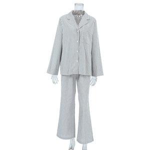 Wholesale Women Casual Knee Short Solid Heat-Transfer Printed Pants <b>Set</b> Long Sleeve Spring Eco-Friendly Loungewear Homewear - Product Image 6