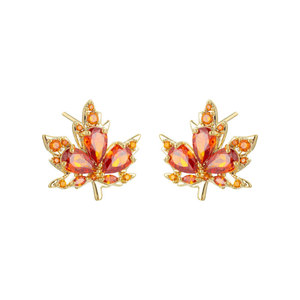 Muyu Maple Leaf Stud Earrings 925 Silver Party Fashion Jewelry - Product Image 5