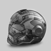 Casque personnalisé, casque intégral modulaire, casque rétro demi-face, style Iron Man Transformer
