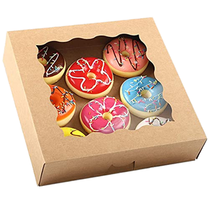 Cajas para Donuts con Ventana Transparente y Diseño Personalizado, Empaque Grande para Pasteles y Postres Dulces - Product Image 1
