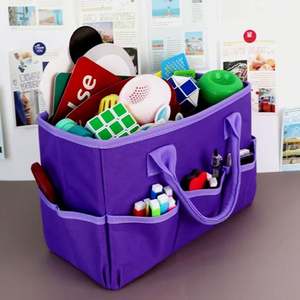 Boîte de rangement pour dossiers Oxford, sac fourre-tout portable, dossier de classement de bureau, organisateur de documents avec poches et poignées - Product Image 6