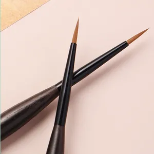 1/2Pc Sandalwood Handle Kolinsky Hair Nail Acrylic <b>Brush</b> UV Gel Carving Pen <b>Brush</b> Liquid Powder DIY Nail Drawing Nail Art Bruses - Product Image 5