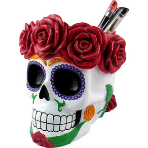 व्यास डे लॉस Muertos सजावट पेंसिल धारक खोपड़ी के दिन मृत मेकअप ब्रश धारक/पेंसिल धारक - Product Image 4