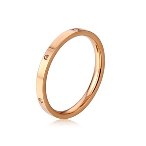 Anillo de Compromiso de Alta Gama, 100% Acero Inoxidable, Anillo Sencillo con Relleno de Oro - Product Image 1