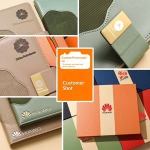 Business <b>Gift</b> Set Notebook Thermos Cup Book Pen <b>Gift</b> <b>Box</b> Bag Embossed Logo Corporate Promotion PU Leather Enterprise Customized - Product Image 4