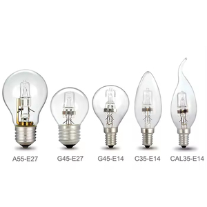 Bóng đèn Halogen nến C35 hình dạng E14 E27 rõ ràng Kính 28W 42W 53W 110V 220V Dimmable đèn chùm đèn - Product Image 3