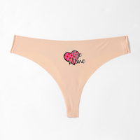 Logo personnalisé direct d'usine sous-vêtements minces pour femmes sans trace taille moyenne tongs pour filles mignonnes culotte de sous-vêtement t-back sans trace