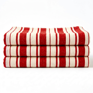 Serviettes de cuisine 100% coton couleur unie rouge et blanc, tissées en rouleau, lavables à la main, séchage rapide, écologiques - Product Image 1