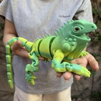 Juguete Antiestrés de Iguana Impreso en 3D con Gradiente, Figura de Lagarto Articulada con Articulaciones Móviles, Modelo de Reptil Flexible para Halloween, Regalo para el Hogar