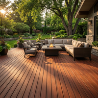 Revêtement de terrasse WPC extérieur traditionnel 3D gaufré, imperméable, antidérapant et écologique |   Bois massif composite plastique personnalisable