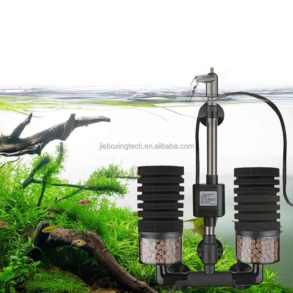 מסנן ספוג חשמלי עם מנוע שקט משאבת מים טבולה לשרימפס בטה עם כדורי מדיה ביו קרמיים עבור 10-50 ליטר