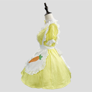 Yellow Maid Outfit With Carrot Apron Plus Size Cosplay Costume For Anime Role Playing Spring 2024 SMLXLXXLXXXL4XL5XL - Product Image 2