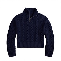 Suéter Casual de Moda para Mujer de Invierno, de Alta Calidad, con Botones en la Parte Delantera, Cuello Personalizado, 100% Lana, Antibolitas